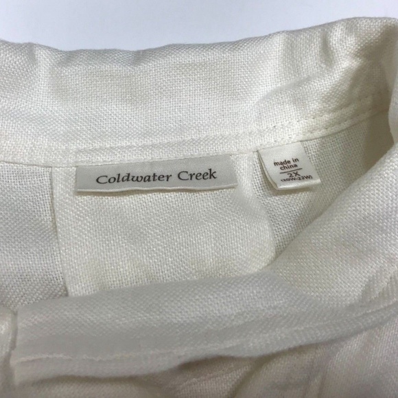 Coldwater Creek  Ivory 100% Linen Jacket - Picture 4 of 8